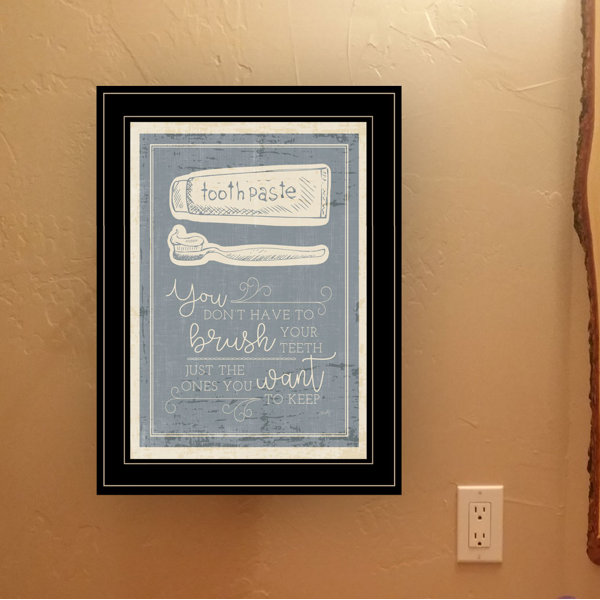Gracie Oaks Brush Teeth Framed On Paper by Misty Michelle Print Wayfair